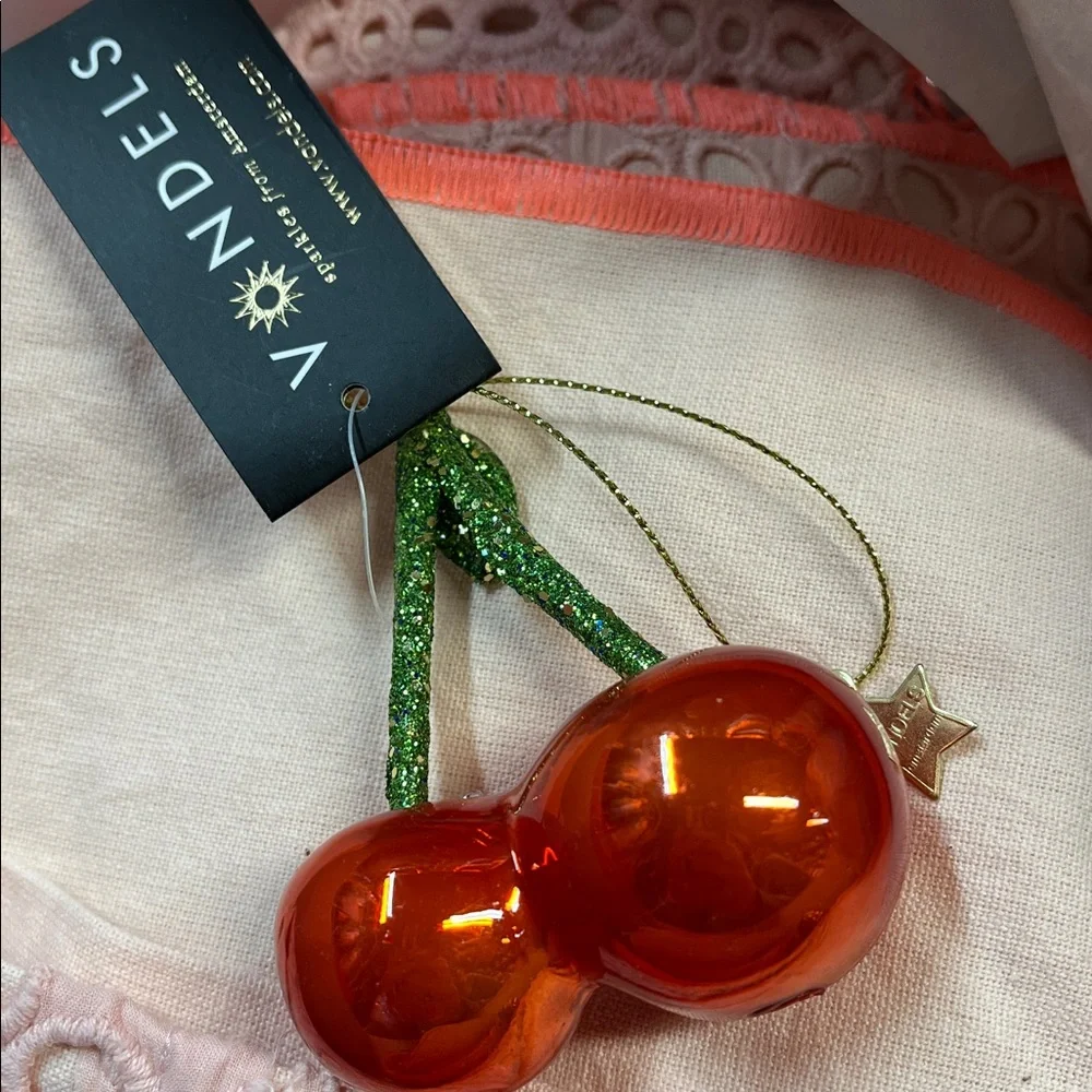 Anthropologie Vondels Cherry 🍒 Ornament New With Tags